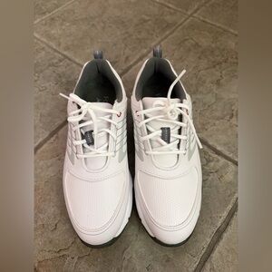 Footjoy Juniors golf shoes, 5Medium, white and red, 45027